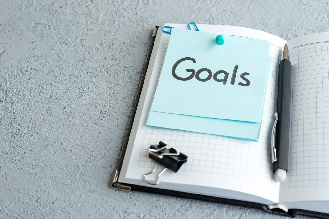 Goals Goals written on a book