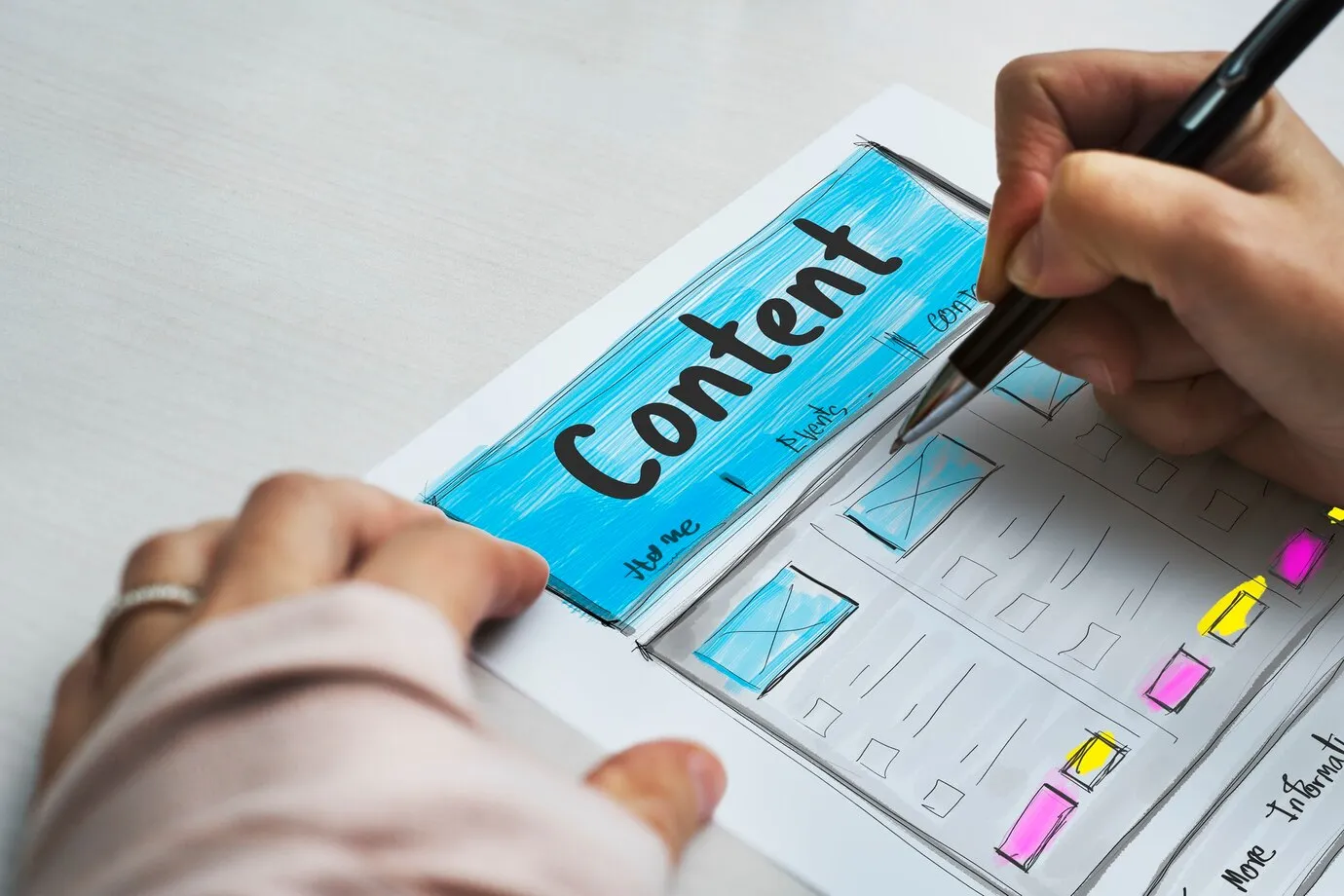 content creation and consistency Writing content on a sheet